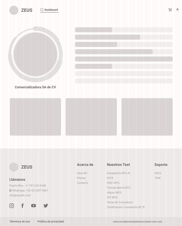 Candidate home wireframe